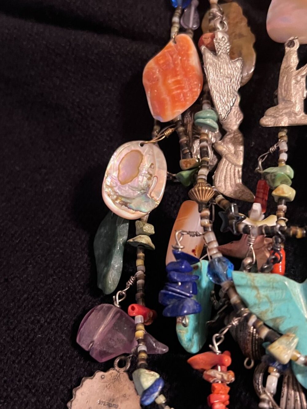 Native American Santo Domingo 3 Strand Treasure Necklace - Picture 7 of 12
